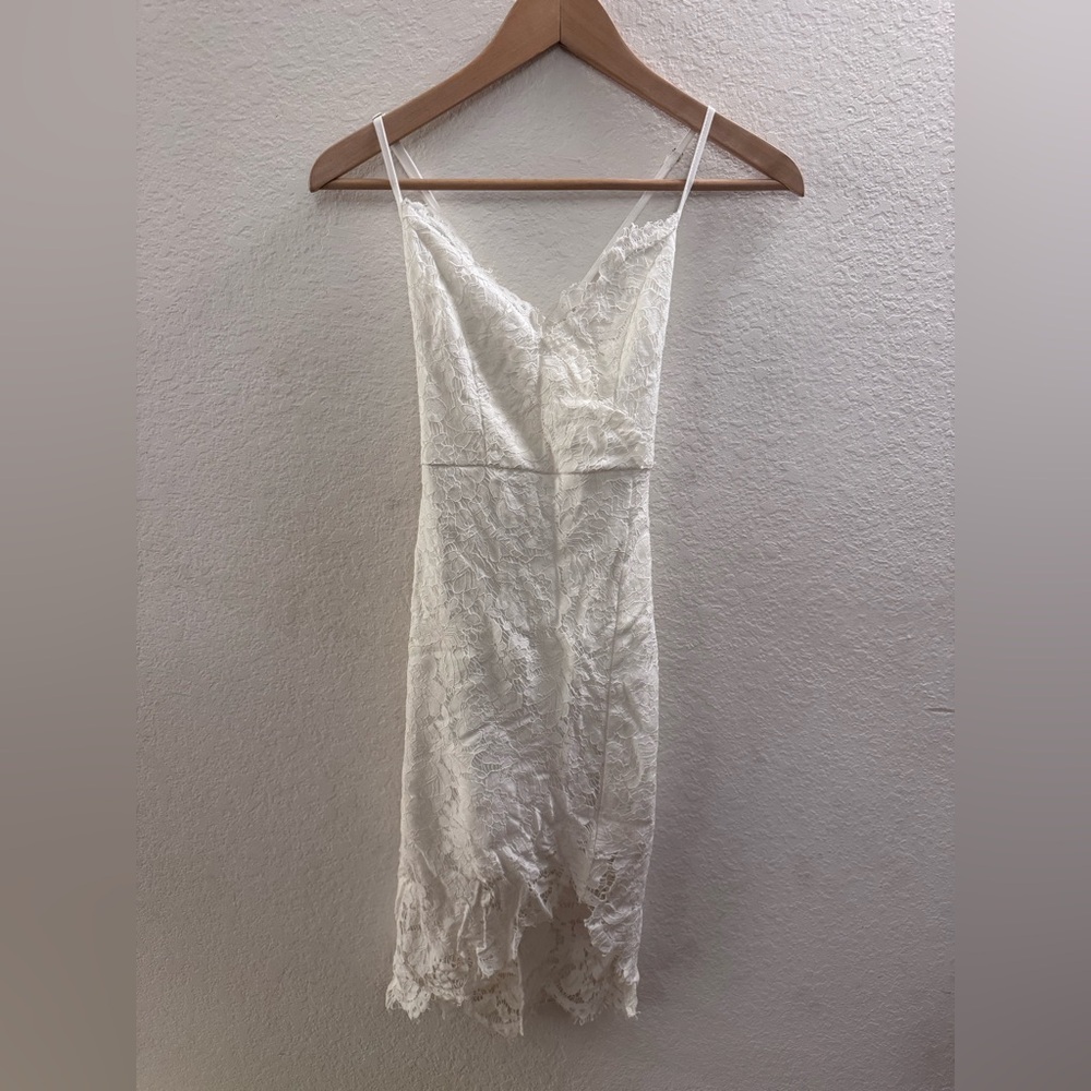 Lulu's Lace Cocktail Party Dress White